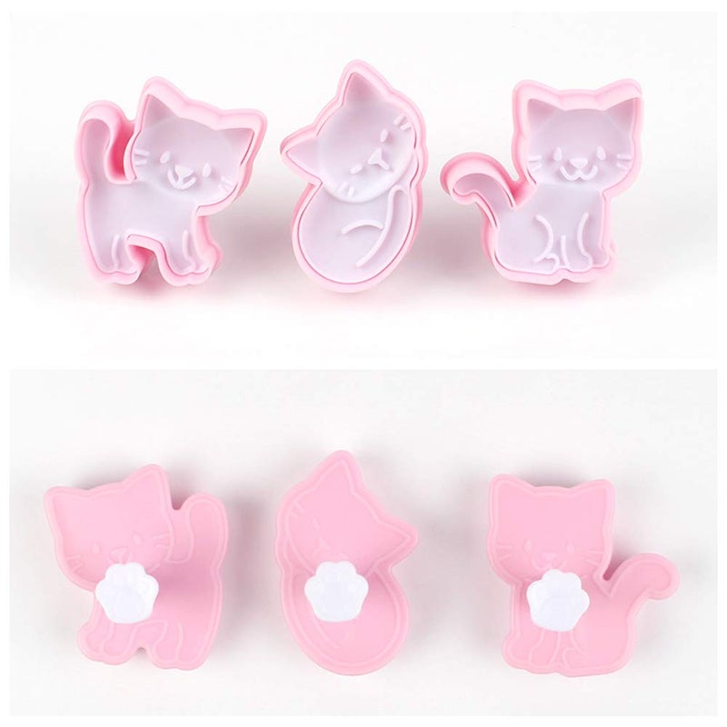 Aprildecember Cat Shape Animal Plunger Cookie Cutters Set, Food Grade Fondant Stamper Set - Image 5